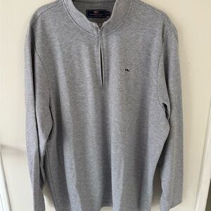 Vineyard Vines Men's Light blue grey 3/4 Zip-Up